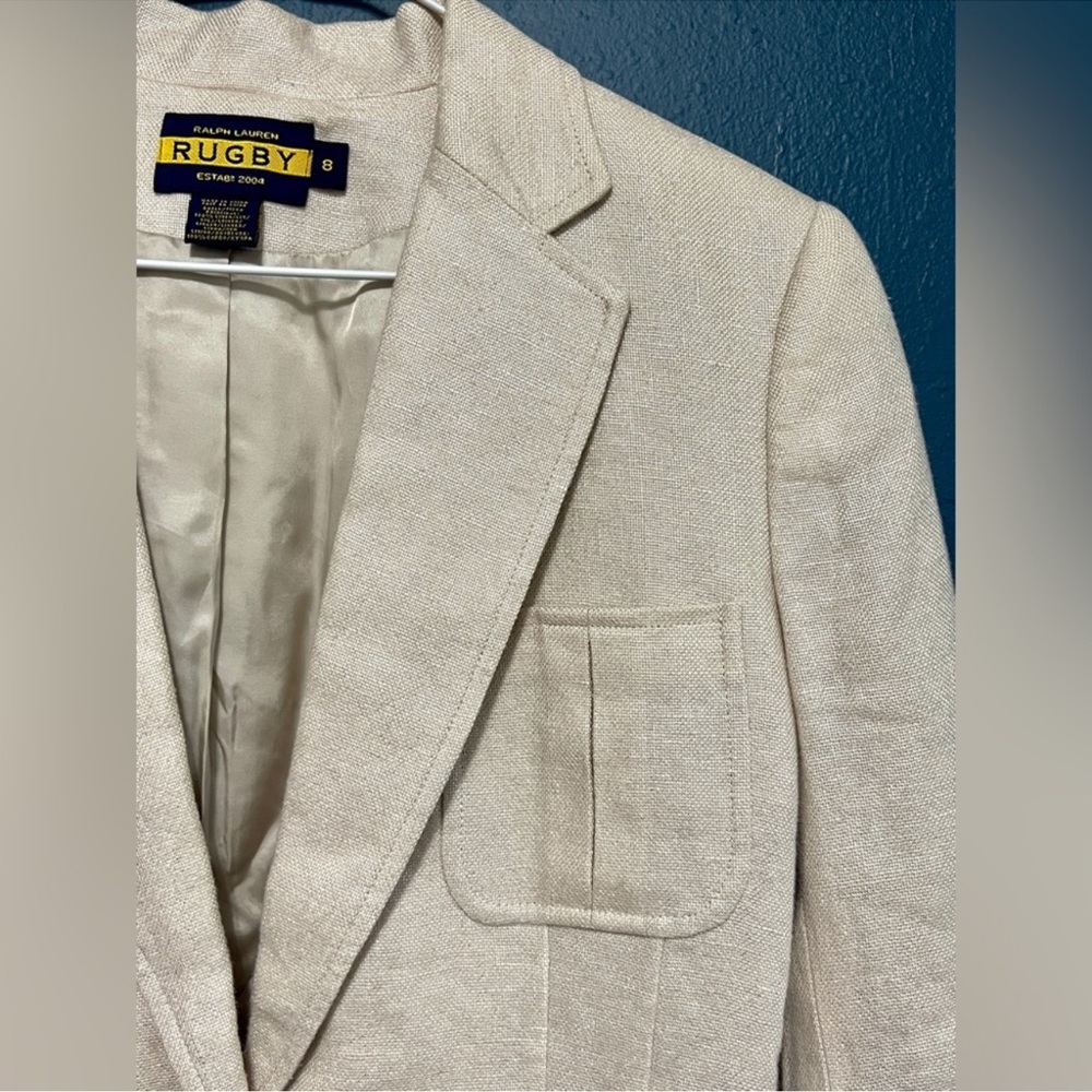 Ralph Lauren Rugby Shimmer Linen Blazer - Size 8